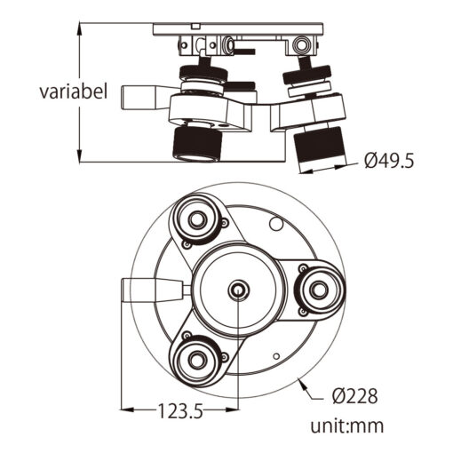 KUPO Euro To Mitchell 3-Way Leveler – KSC-300