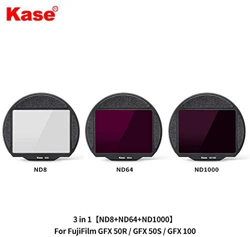 Kính lọc Kase Clip-in 3 Filter Kit ND8 ND64 ND1000 3 6 10 Stop Dedicated for Fujifilm GFX 50R / GFX 50S / GFX 100 / GFX 100S Fuji