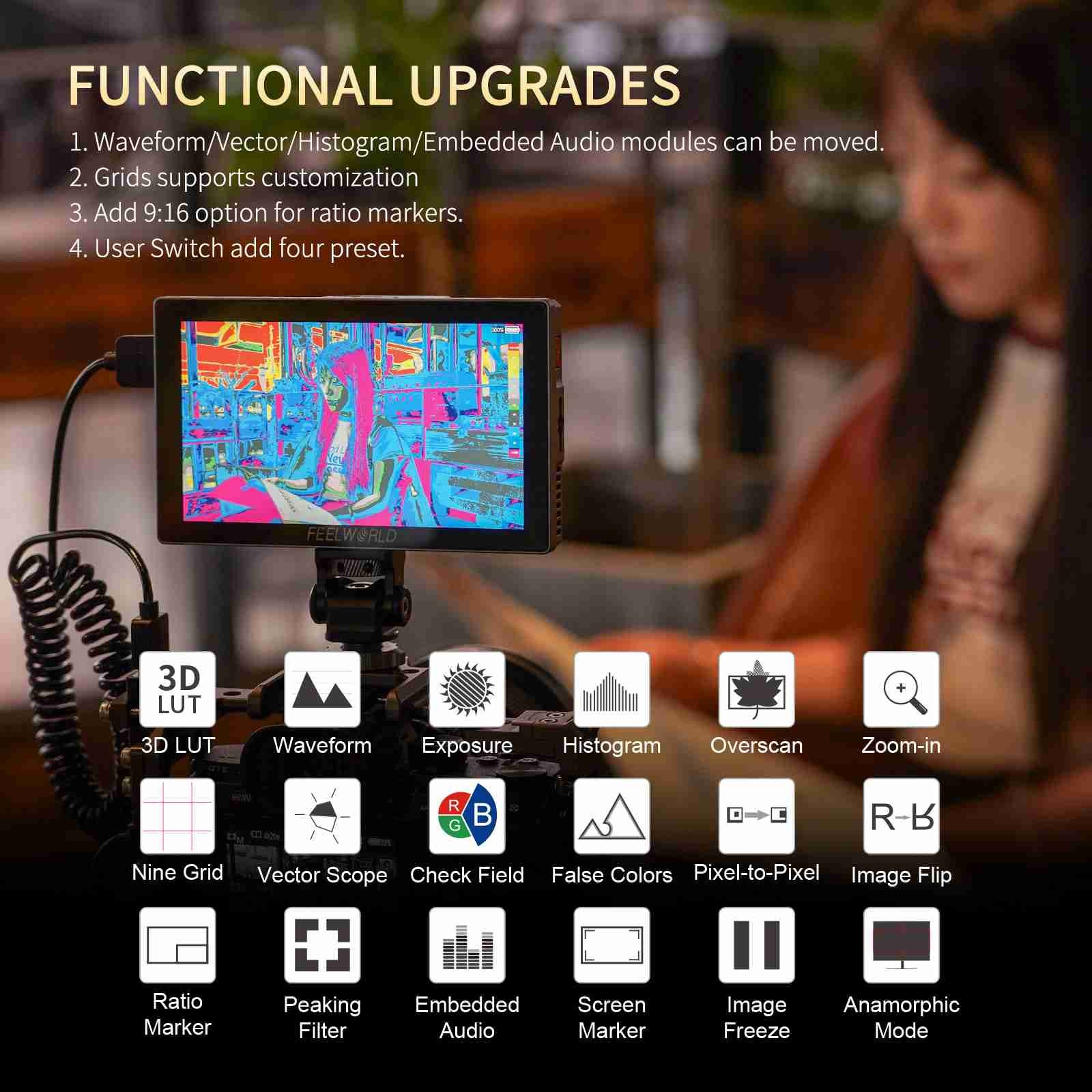 Màn hình Feelworld P6X 5,5 inch cảm ứng HDMI 4K - độ sáng 1000 nit
