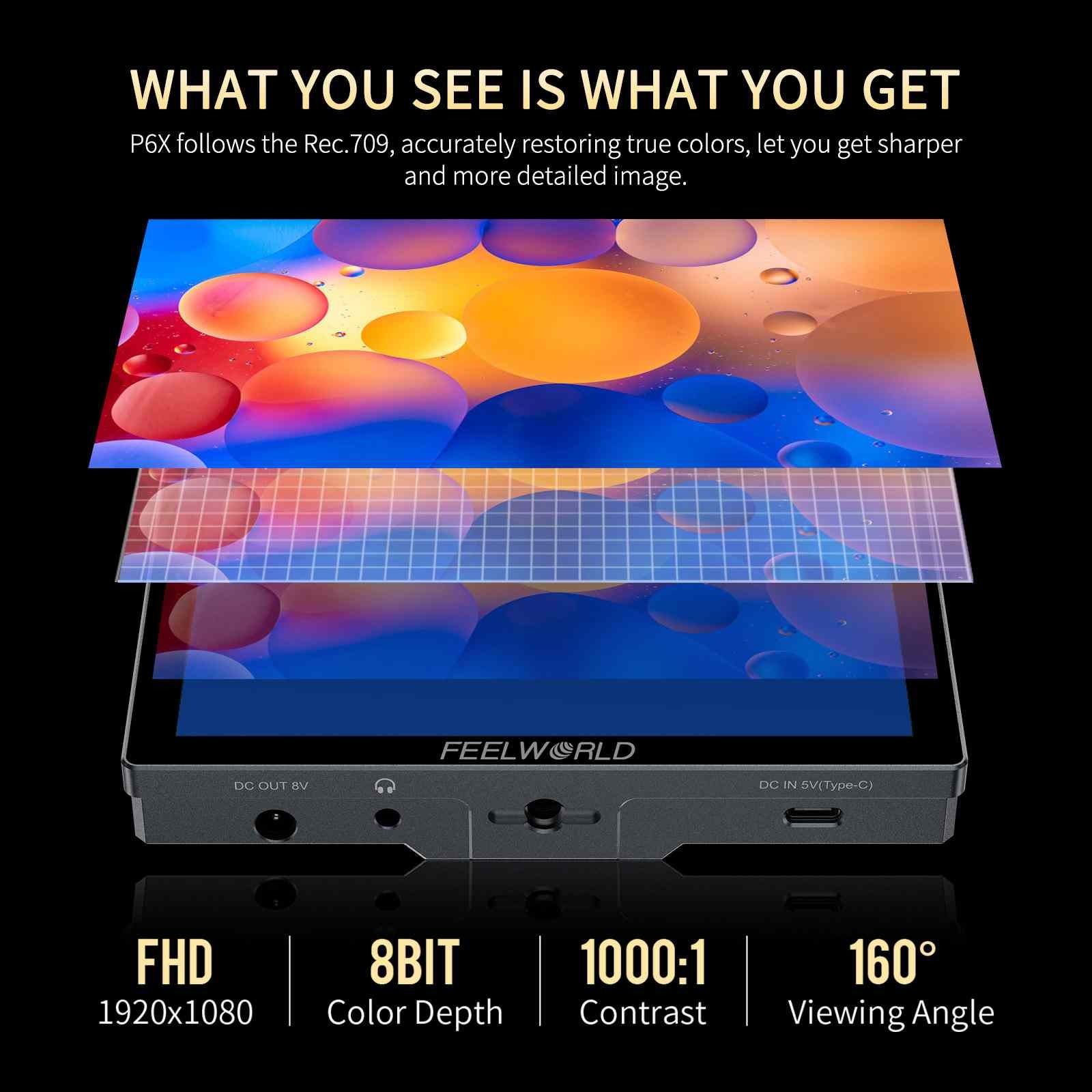 Màn hình Feelworld P6X 5,5 inch cảm ứng HDMI 4K - độ sáng 1000 nit