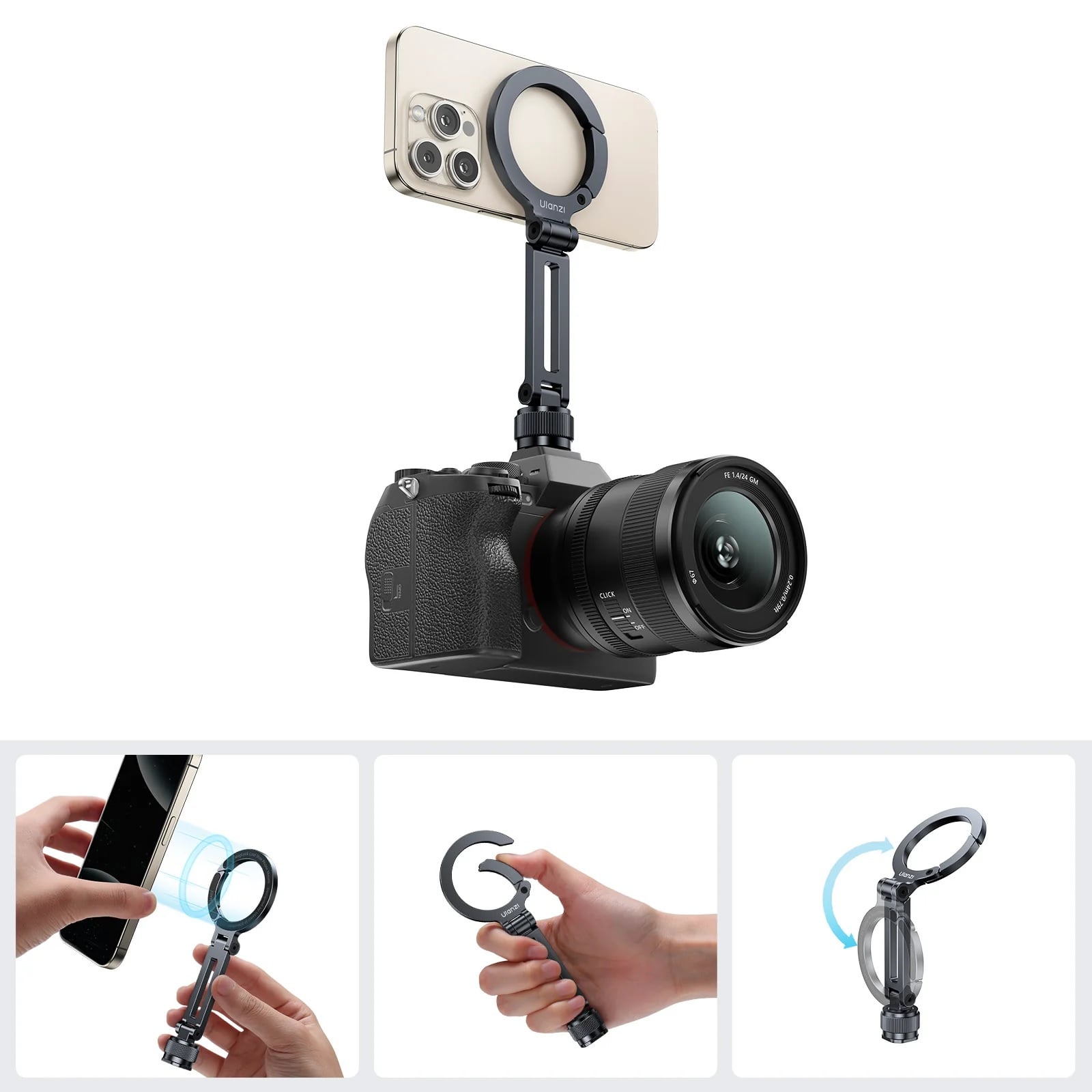 Ngàm Kẹp Điện Thoại Từ Tính Maglock Ulanzi MA07 Chính Hãng