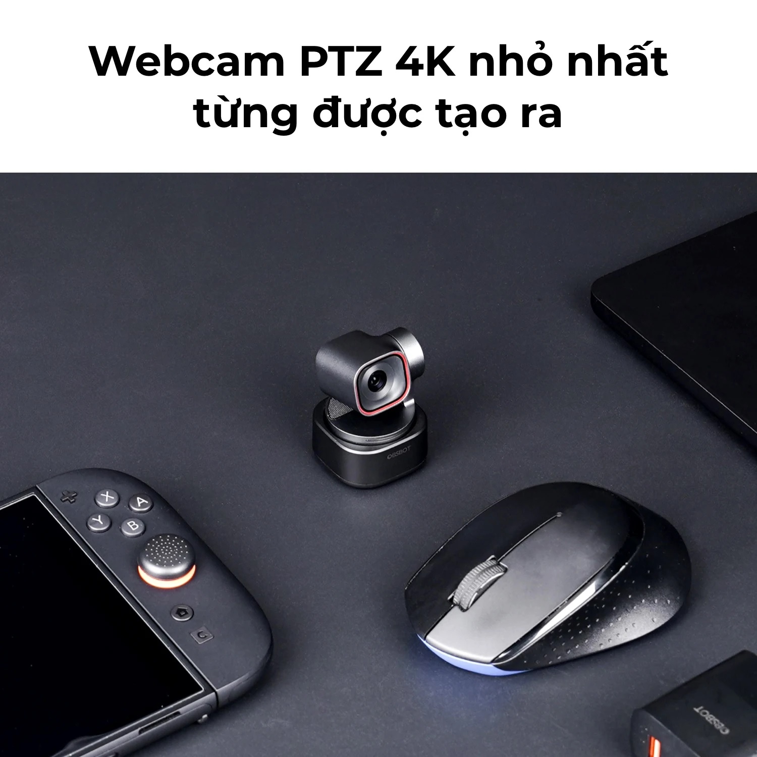 OBSBOT Tiny 3 AI-Powered PTZ 4K Webcam - bảo hành chính hãng 12 tháng