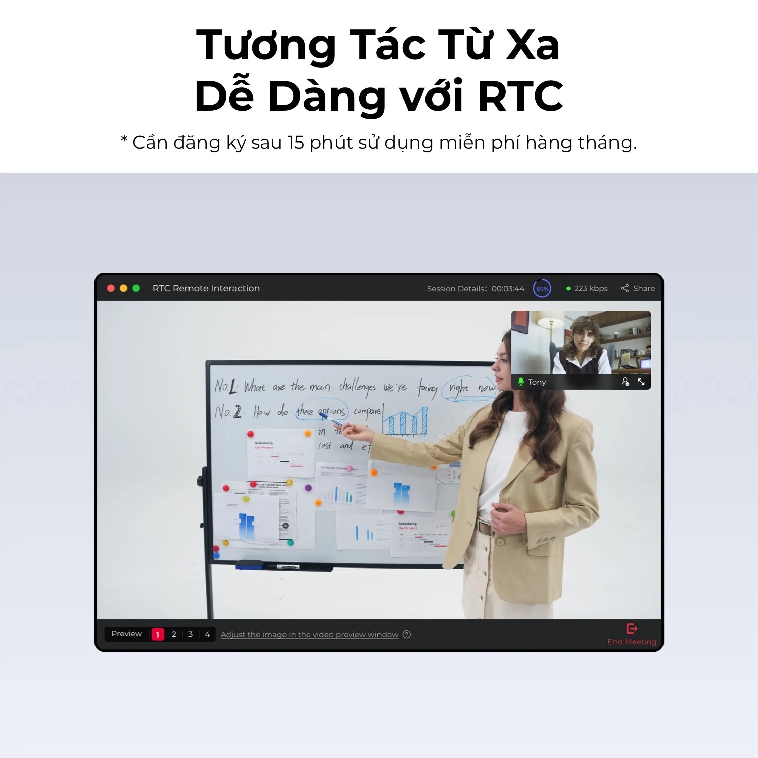 OBSBOT Tiny 3 Lite AI-Powered PTZ 4K Webcam