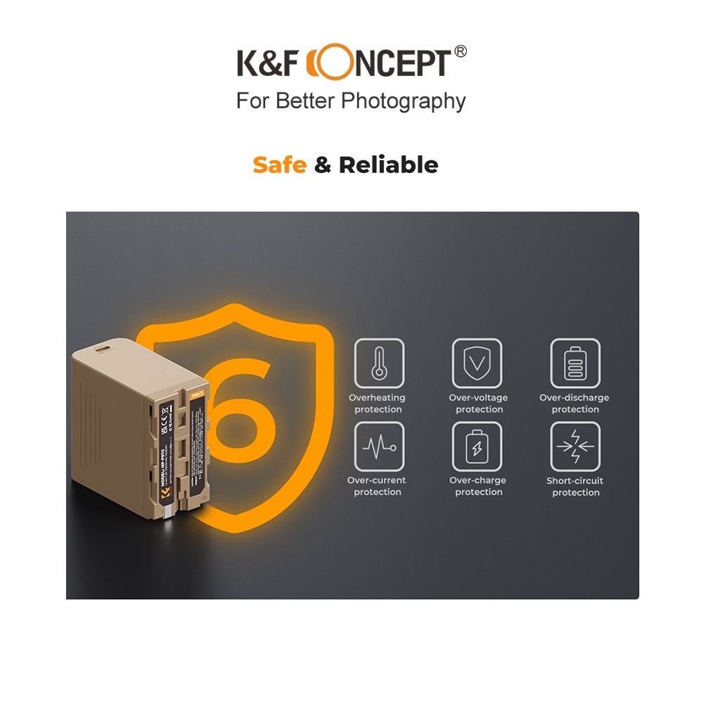 Pin K&F CONCEPT NP-F970 | 10500mAh, hỗ trợ sạc nhanh 20W