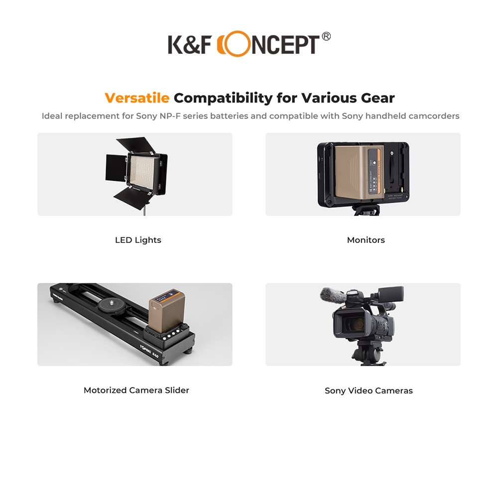 Pin K&F CONCEPT NP-F970 | 10500mAh, hỗ trợ sạc nhanh 20W