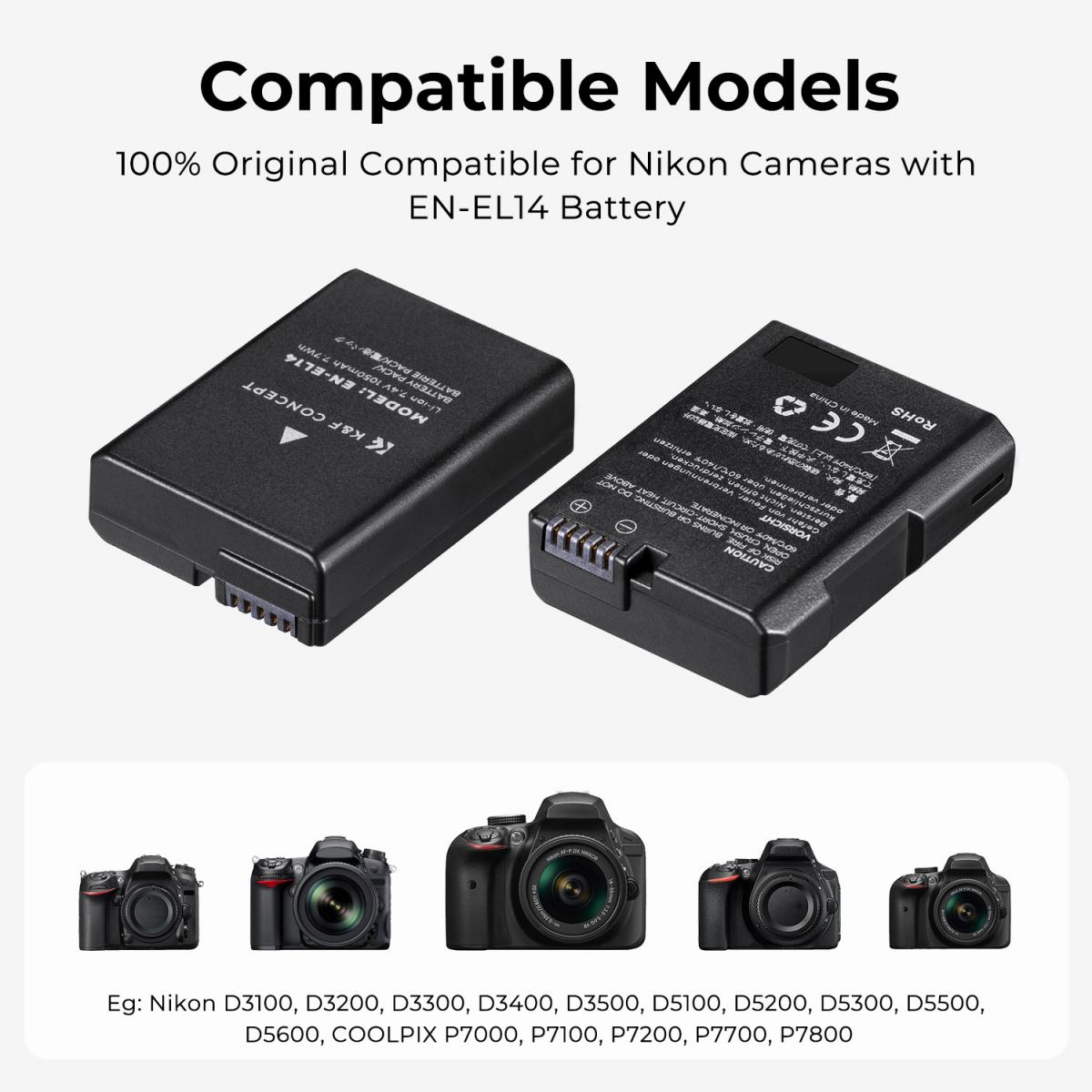 Pin K&F Concept Dành cho Nikon EN-EL14