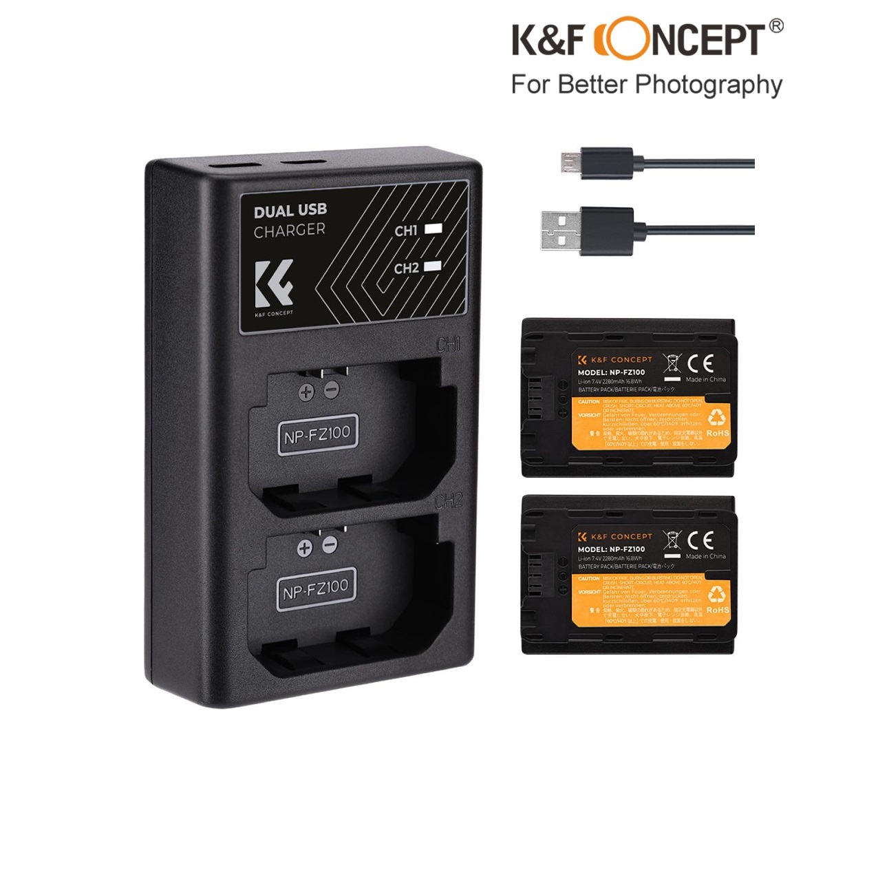 Pin KF CONCEPT NP-FZ100 dành cho máy ảnh Sony A73 A7S3 A7R3 A7IV A7C A7CII A7R4 FX30 FX3,.....