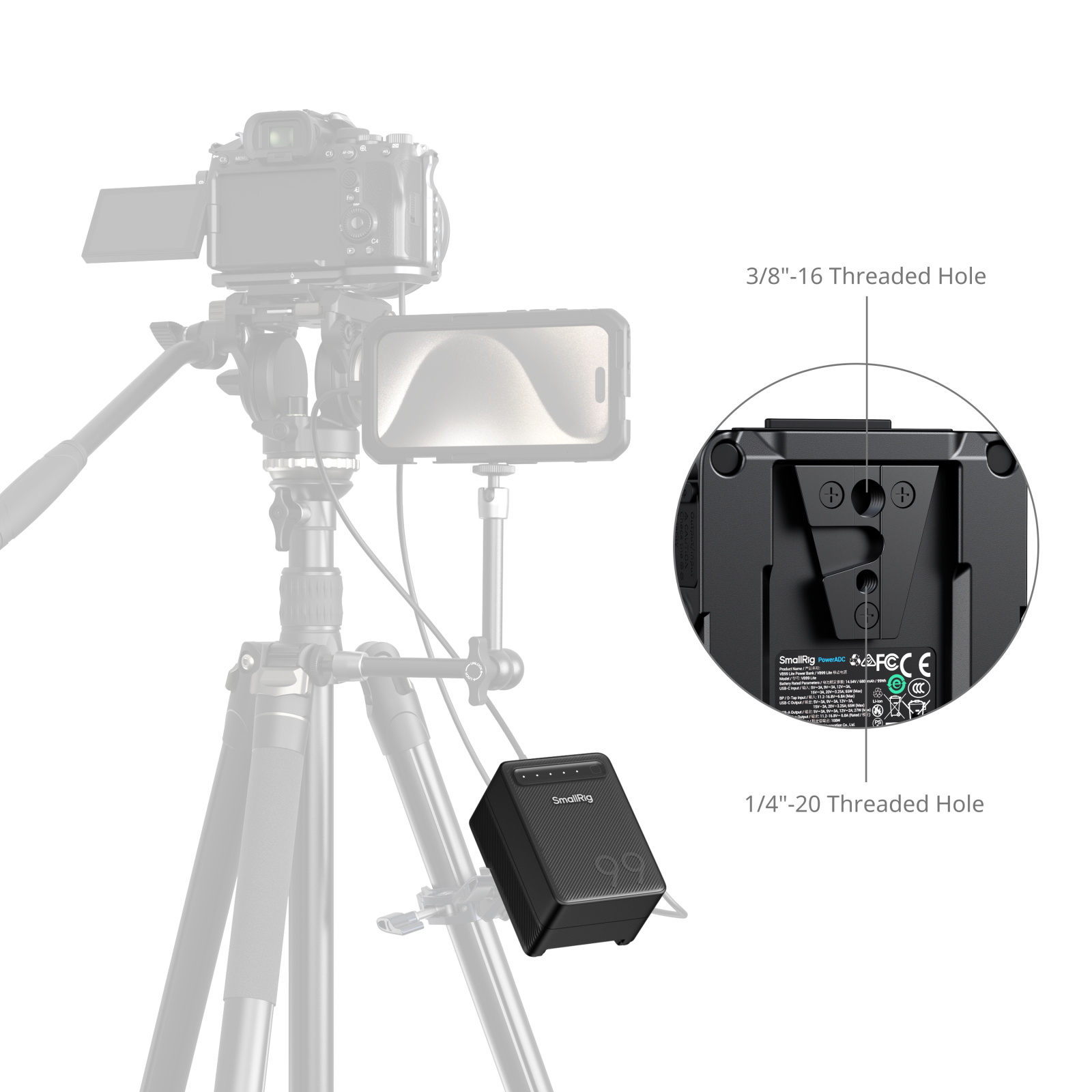 Pin SmallRig VB99 Lite mini V-Mount Battery- 5245
