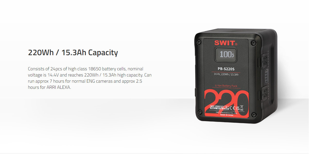 Pin Swit PB-S220S 220Wh Multi-sockets Square Digital Battery Pack