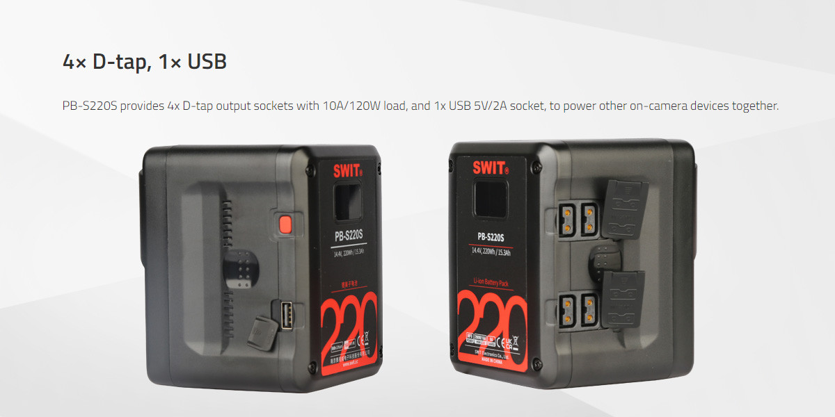 Pin Swit PB-S220S 220Wh Multi-sockets Square Digital Battery Pack