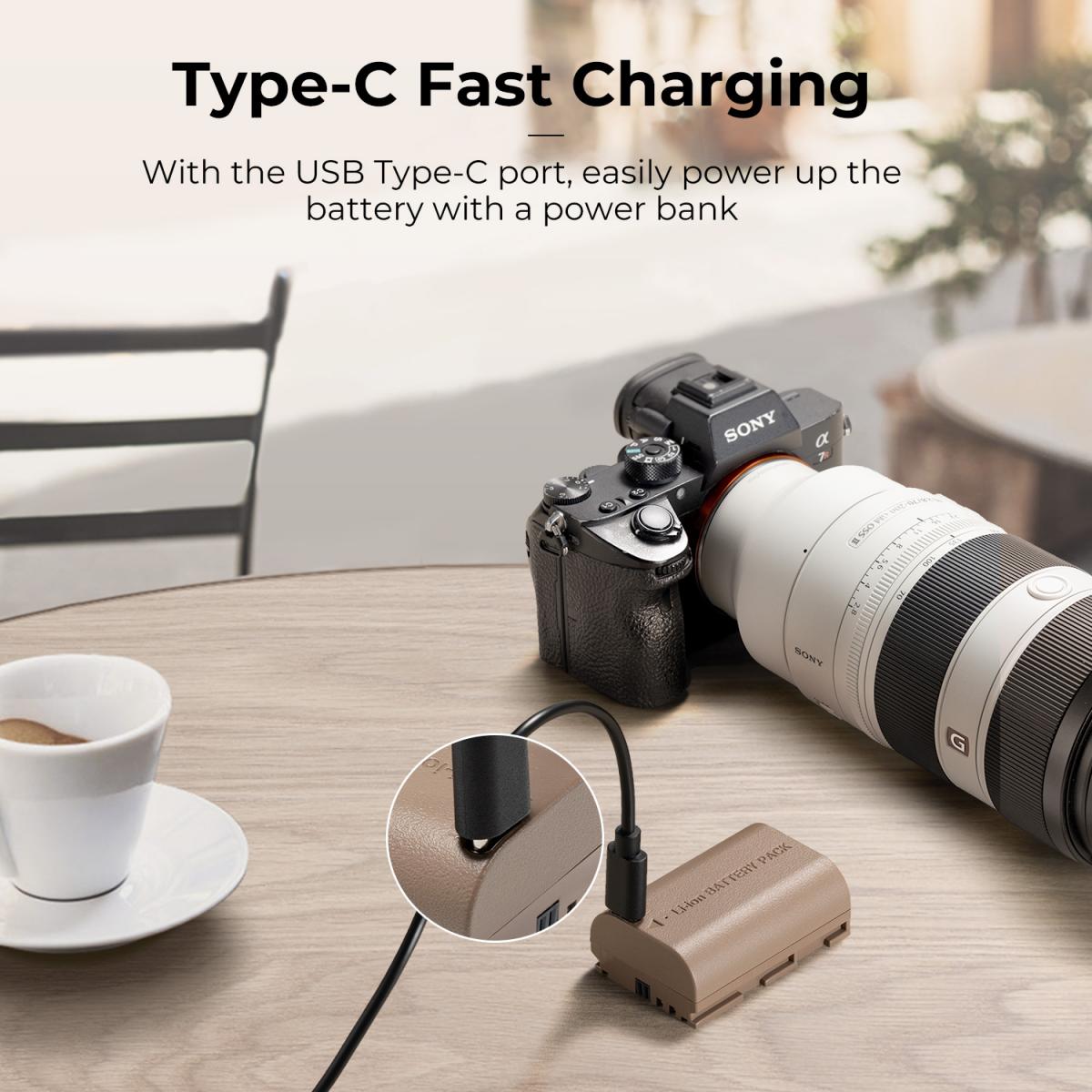 Pin máy ảnh Canon LP-E6NH có thể sạc trực tiếp | Thương hiệu K&F CONCEPT