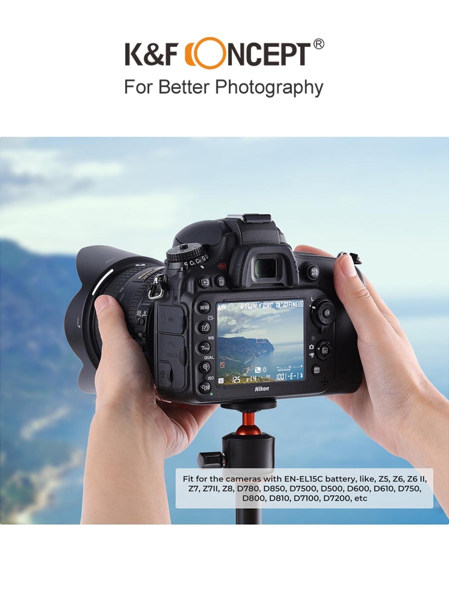Pin máy ảnh K&F CONCEPT EN-EL15C Dành cho Z8, Z7II, Z 7, Z 6II | Sạc trực tiếp