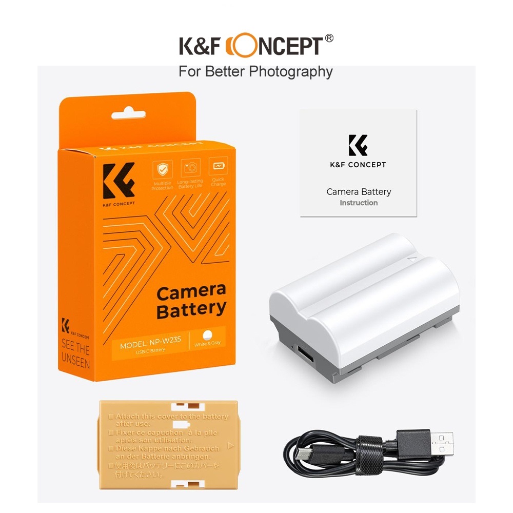 Pin máy ảnh K&F CONCEPT Fujifilm NP-W235 | Sạc trực tiếp