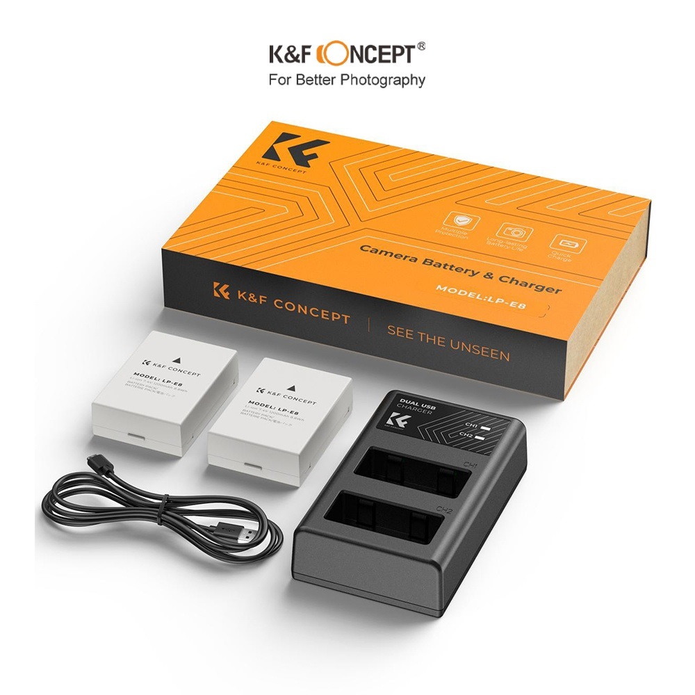 Pin máy ảnh K&F CONCEPT LP-E8