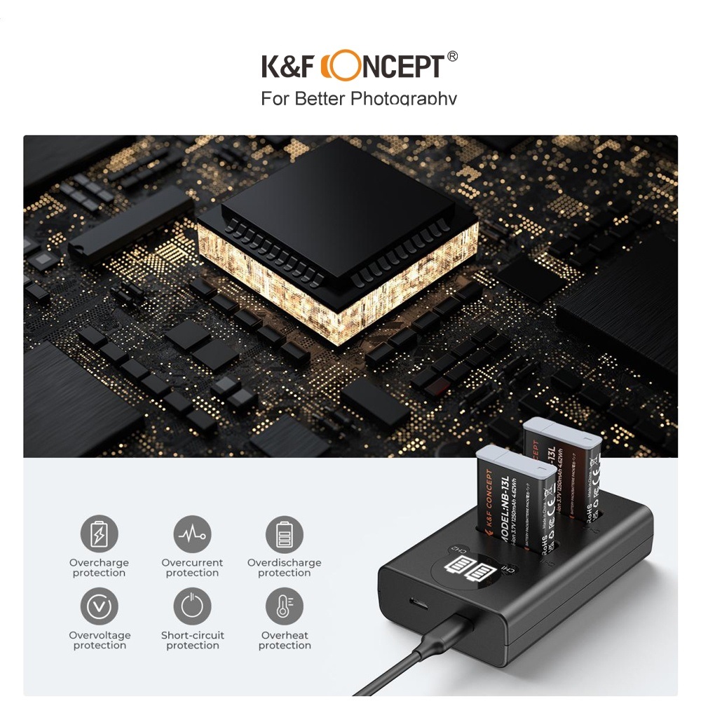 Pin máy ảnh K&F CONCEPT NB-13L