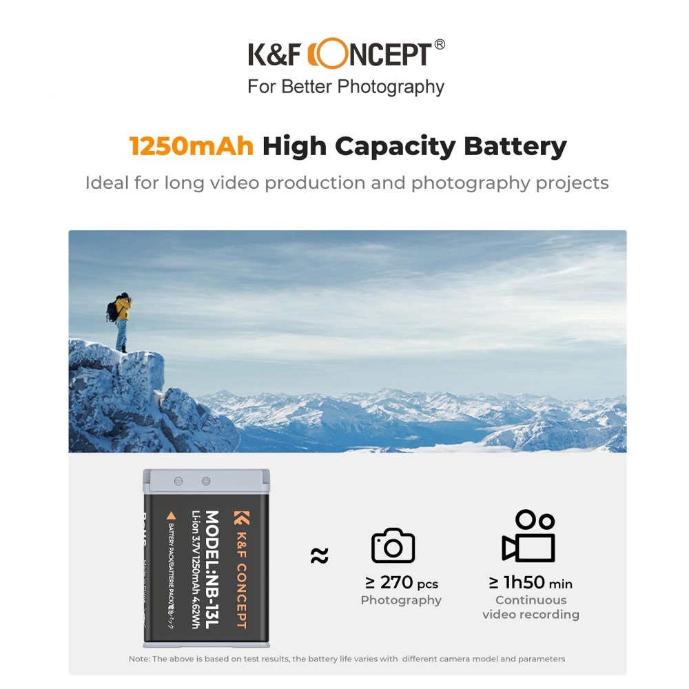 Pin máy ảnh K&F CONCEPT NB-13L