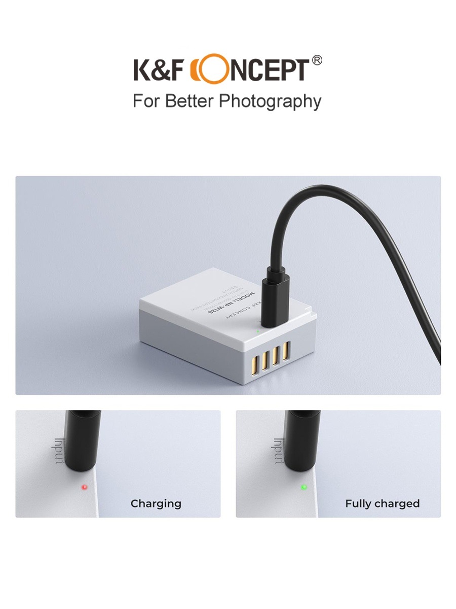 Pin máy ảnh K&F CONCEPT NP-W126 dành cho Fujifilm | Sạc trực tiếp