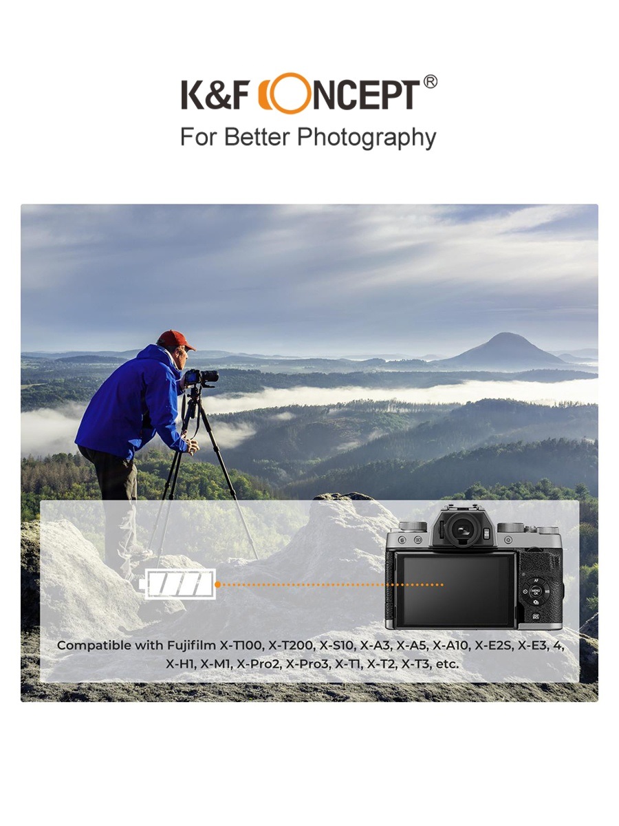 Pin máy ảnh K&F CONCEPT NP-W126 dành cho Fujifilm | Sạc trực tiếp