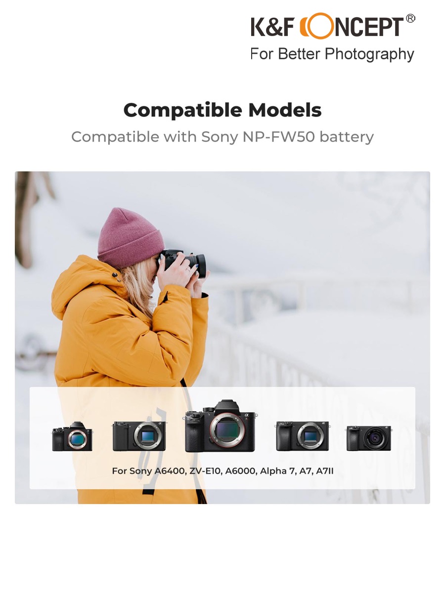 Sạc K&F CONCEPT NP-FW50 | Sạc 3 Pin | KF28.0060