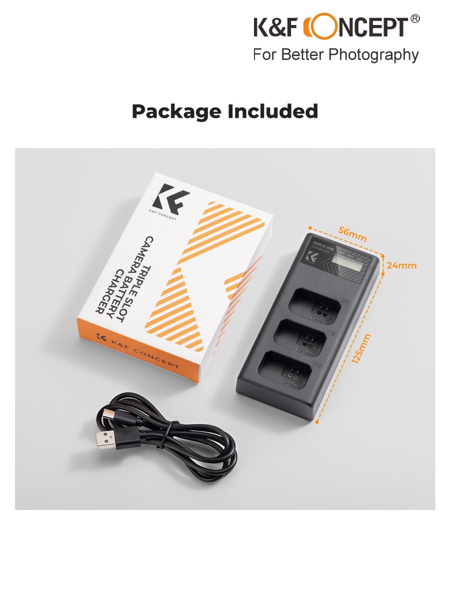 Sạc K&F CONCEPT NP-FW50 | Sạc 3 Pin | KF28.0060