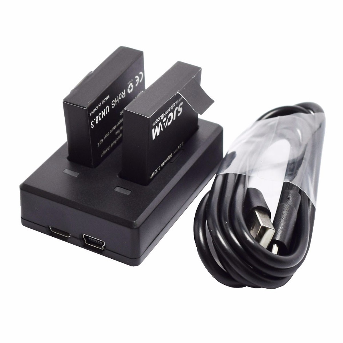 Sạc Pin Đôi SJCAM + 2 Viên Pin Cho SJcam SJ4000 Wifi SJ5000 M10 (900mAh)