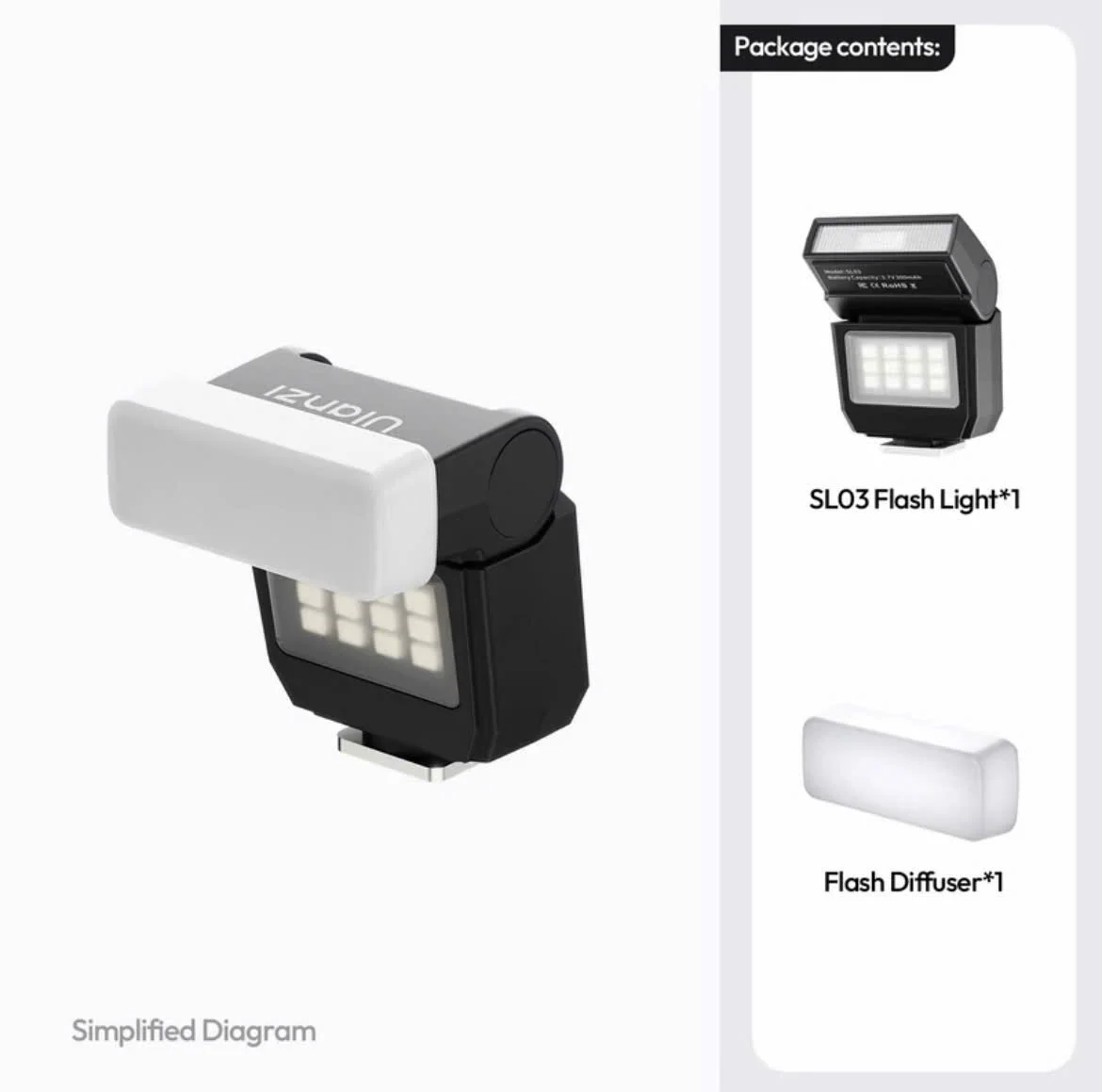 Tản Sáng Cho Đèn Flash Ulanzi SL03 - Ulanzi PJ3 Softbox C101 Chính Hãng