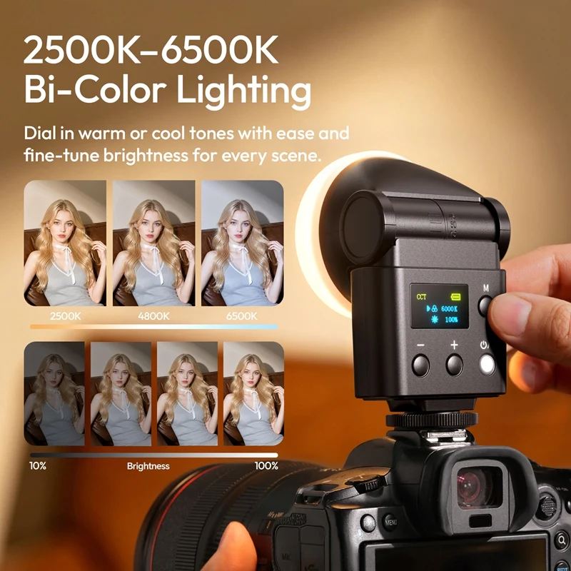 ULANZI F16R Đèn Flash Máy Ảnh Kết Hợp LED 5W GN16 2500K–6500K Chính Hãng