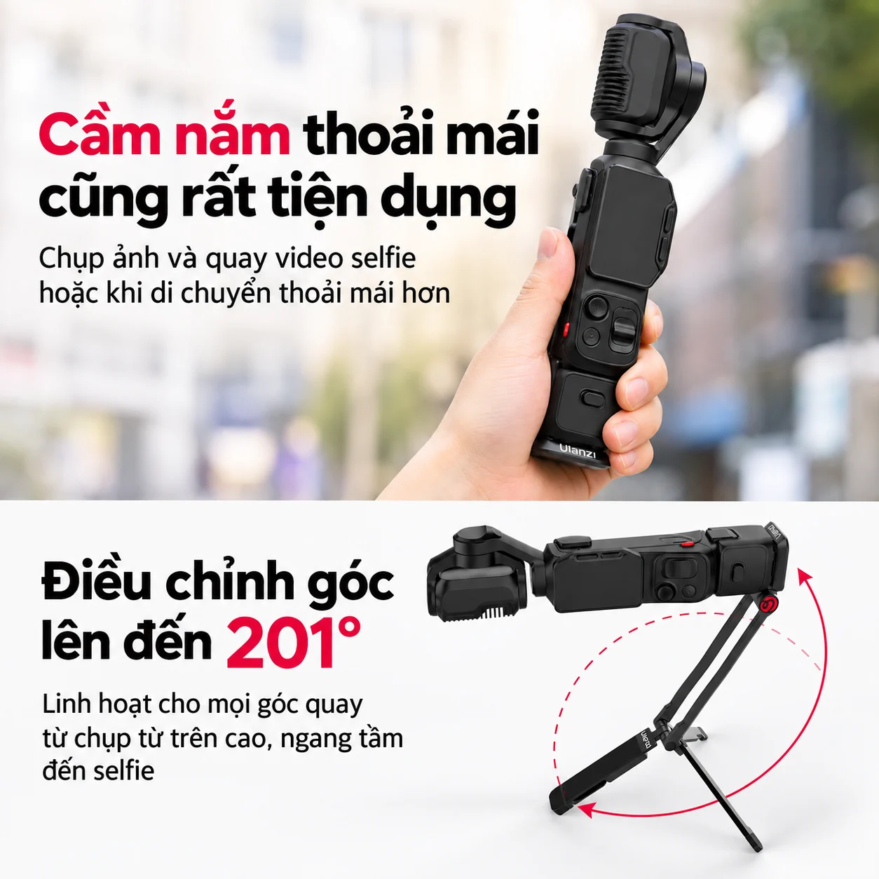 ULANZI MA66L Tripod Từ Tính Đa Năng Cho Insta360 Luna Ultra, Xoay Góc Linh Hoạt Chính Hãng