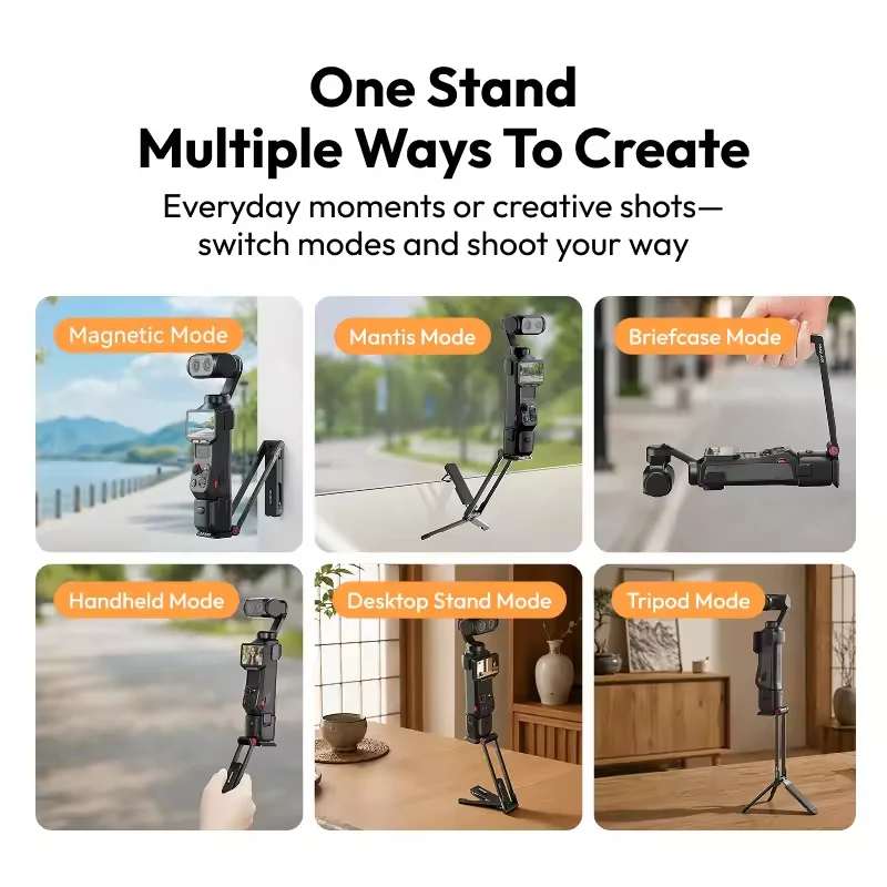 ULANZI MA66L Tripod Từ Tính Đa Năng Cho Insta360 Luna Ultra, Xoay Góc Linh Hoạt Chính Hãng
