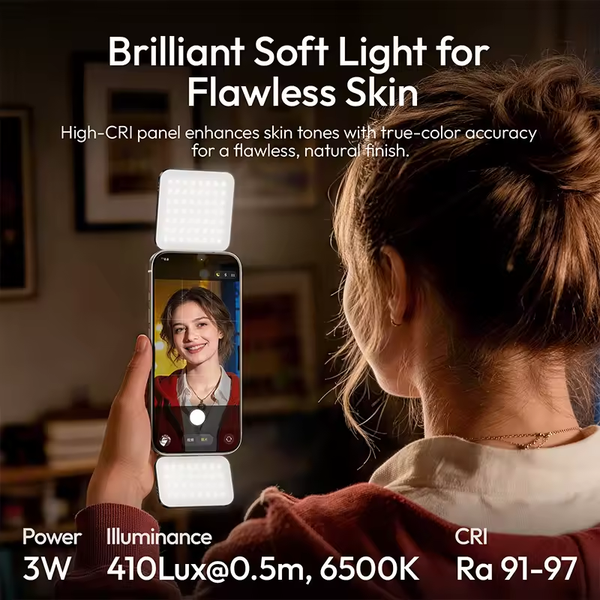Ulanzi GL01 Đèn mini Dual-Side selfie từ tính công suất 3W dung lượng pin 750mAh chính hãng