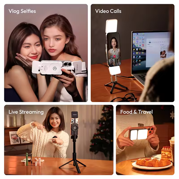 Ulanzi GL01 Đèn mini Dual-Side selfie từ tính công suất 3W dung lượng pin 750mAh chính hãng