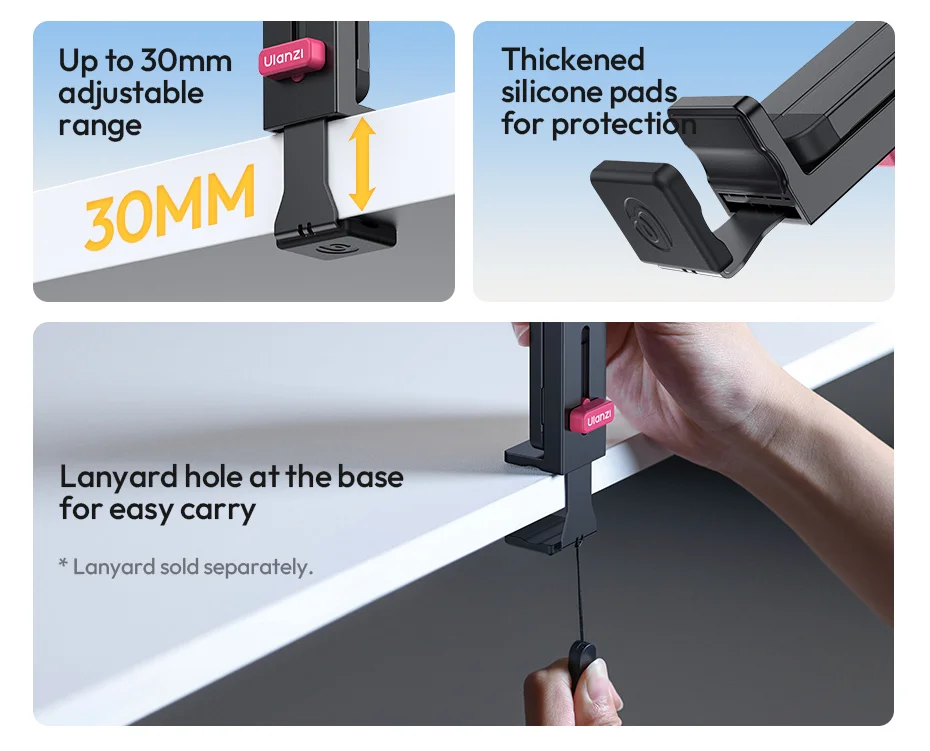 Ulanzi MA89 – Giá đỡ Smartphone Kèm Kẹp 30mm, Dùng Cho Tripod & Gậy Selfie