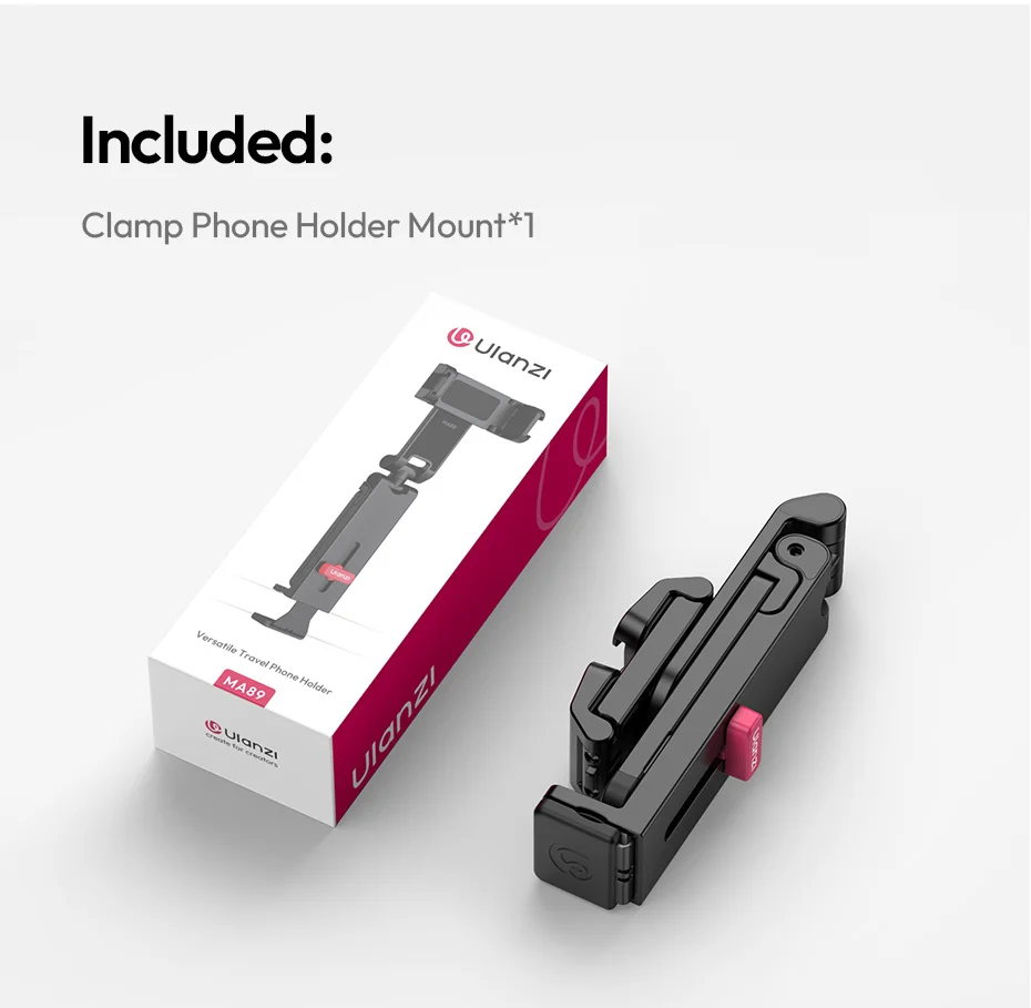 Ulanzi MA89 – Giá đỡ Smartphone Kèm Kẹp 30mm, Dùng Cho Tripod & Gậy Selfie