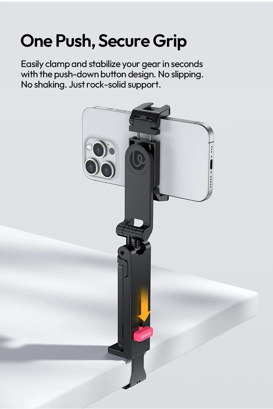 Ulanzi MA89 – Giá đỡ Smartphone Kèm Kẹp 30mm, Dùng Cho Tripod & Gậy Selfie