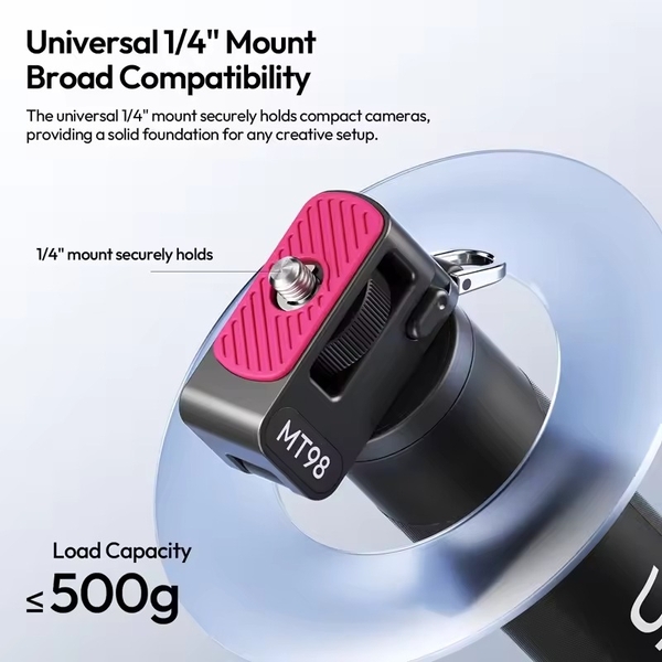 Ulanzi MT98 Gậy selfie cầm tay tàng hình dài 57cm và ngàm 1/4 inch dùng cho Insta360 X5 X4, DJI Action 4 5 6