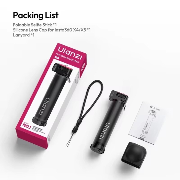 Ulanzi MT98 Gậy selfie cầm tay tàng hình dài 57cm và ngàm 1/4 inch dùng cho Insta360 X5 X4, DJI Action 4 5 6