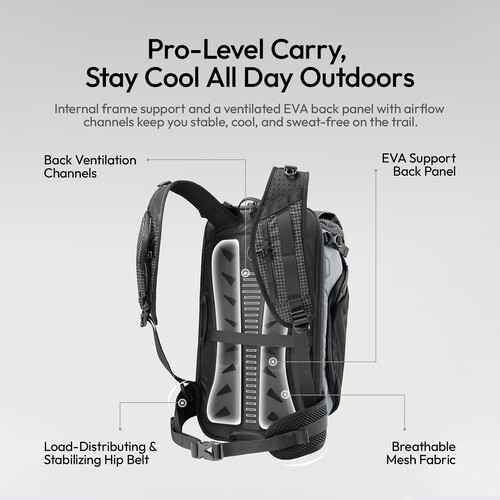 Ulanzi TP01 Travel Photography Backpack (Black, 25L)