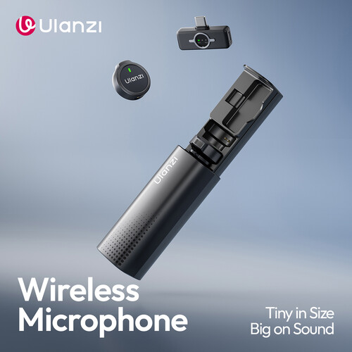 Ulanzi A21 2-Person Wireless Microphone System (2.4 GHz, Lightning, Black & White)-4.jpg