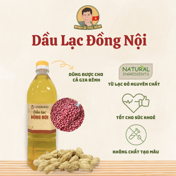 Dầu lạc đỏ Đồng Nội hạt to 1l