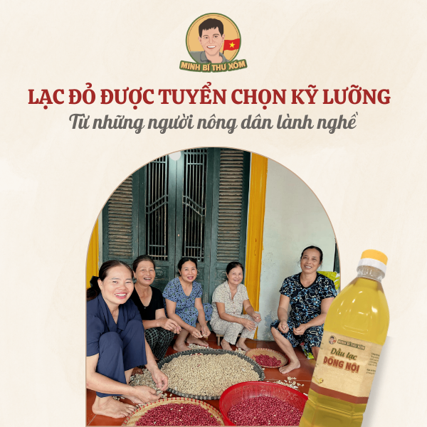 Dầu lạc đỏ Đồng Nội hạt to 1l