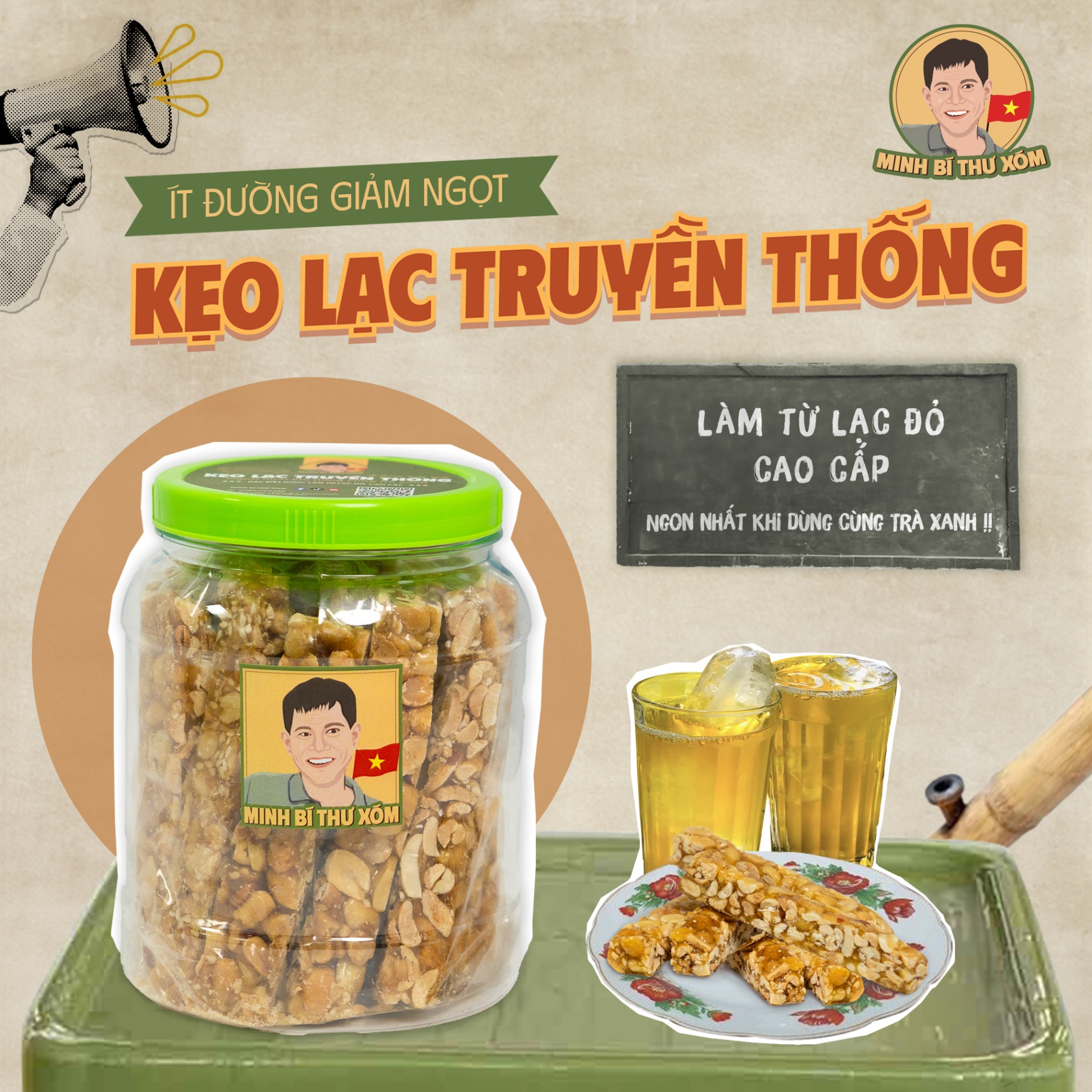 1 hộp kẹo lạc truyền thống 500gr