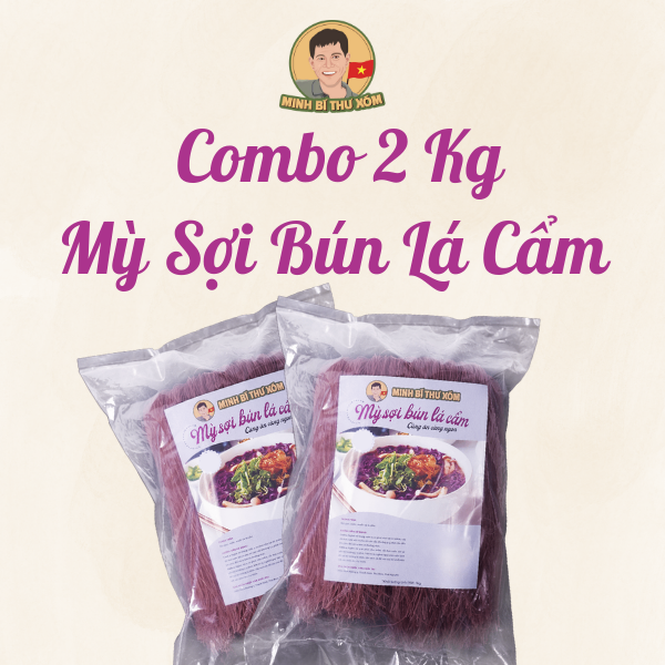 2kg Mỳ Sợi Bún Lá Cẩm
