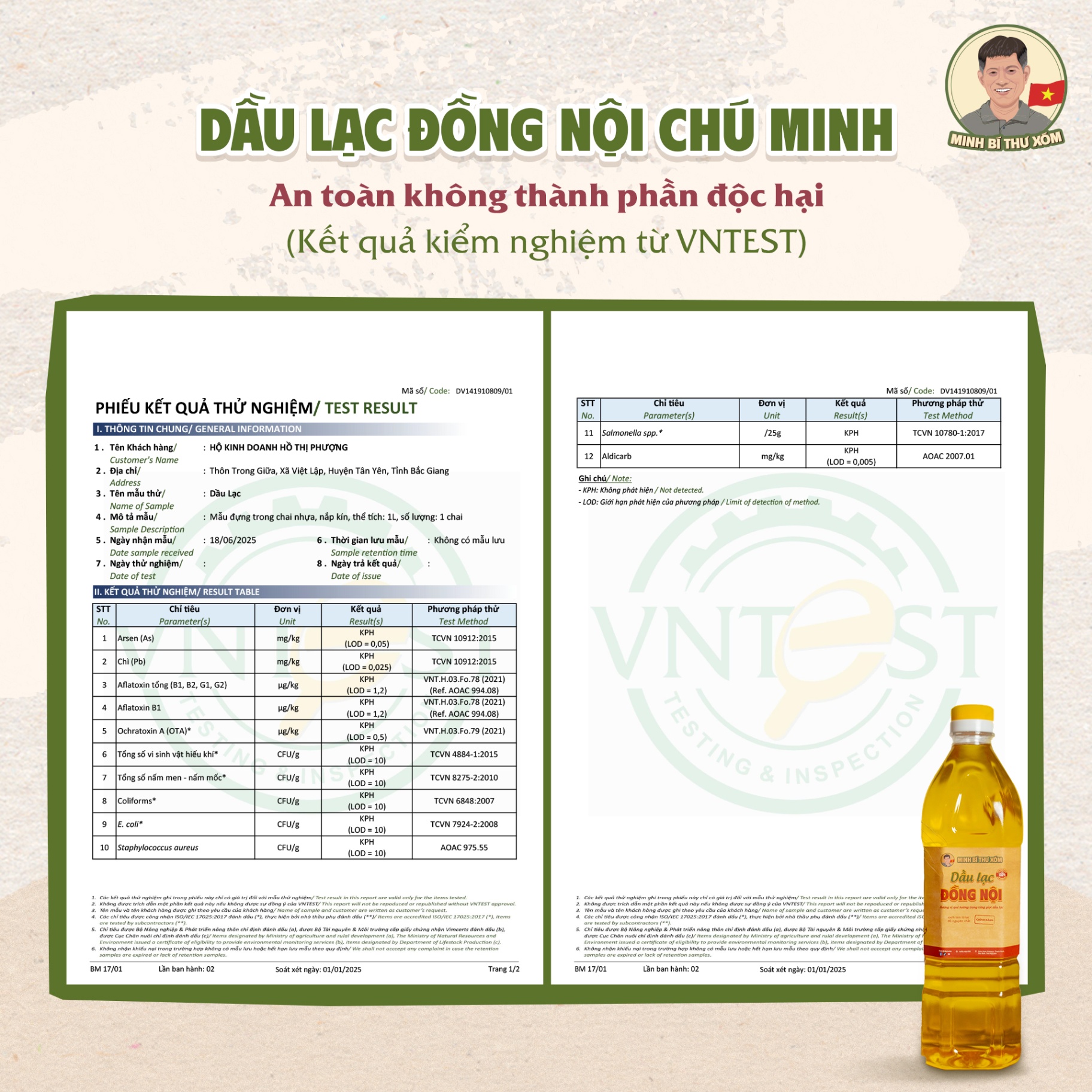 Dầu lạc Đồng Nội 2l