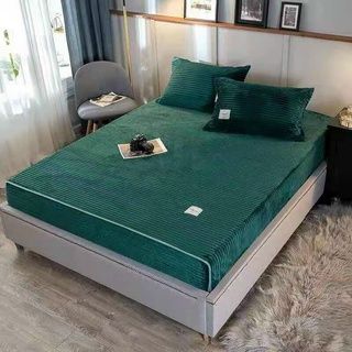 BỘ GA GỐI NỈ NHUNG TĂM - Xám - 1m8x2m