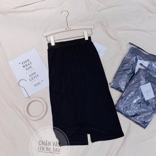 CHÂN VÁY LEN ZIP XẺ SAU