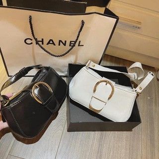 TÚI KẸP NÁCH KHUY TRÒN CÀI - Đen