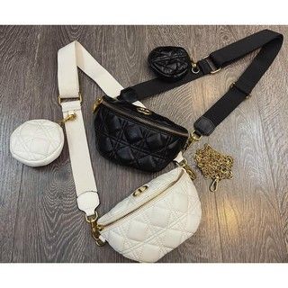 SET TÚI ĐEO BỤNG KÈM VÍ C...D ĐEN TRẮNG - Đen