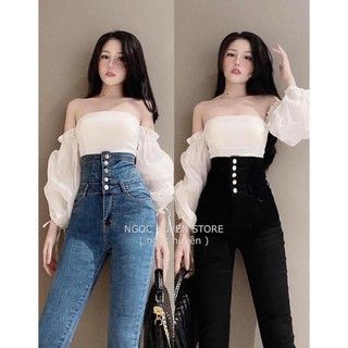 QUẦN BÒ CẠP CAO DÂY ĐAN - Xanh nhạt - S