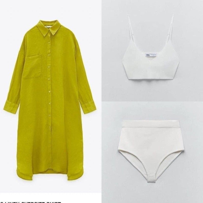 SET BỘ BIKINI 3 MÓN MÀU CỐM