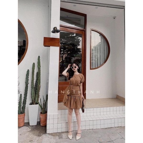 VÁY XOÈ NÂU XẾP LY TẦNG